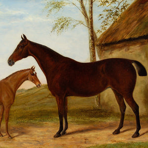 Alfred Moginie Bryant, Mare & Foal In A Landscape