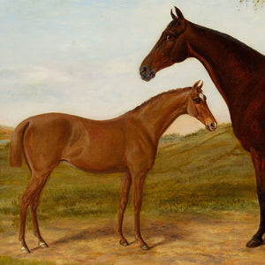 Alfred Moginie Bryant, Mare & Foal In A Landscape