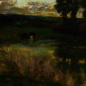 Edmond De Schampheleer, River Landscape With Cattle