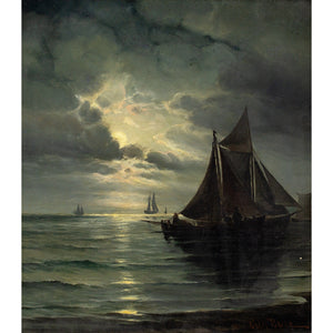 Vilhelm Bille, Nocturne With Sailboats