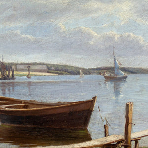 Niels Frederik Schiottz-Jensen, Coastal View With Moore Fishing Boat