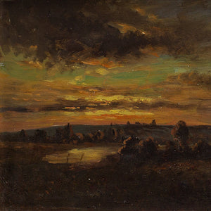 H Rowley, Evening Landscape With Sunset