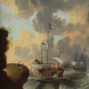 Follower Of Bonaventura Peeters, Marine Scene With Ships & Stormy Waters