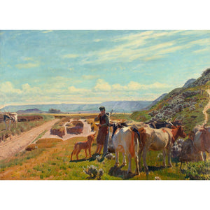Knud Sinding, Pastoral Scene With Shepherd