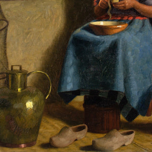 Wilhelm Gdanietz, Interior With Woman Peeling Potatoes