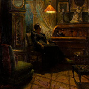 Carl Hornung-Jensen, Living Room Interior With Seated Woman