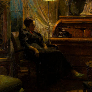 Carl Hornung-Jensen, Living Room Interior With Seated Woman