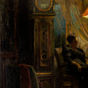 Carl Hornung-Jensen, Living Room Interior With Seated Woman