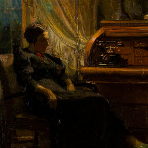 Carl Hornung-Jensen, Living Room Interior With Seated Woman