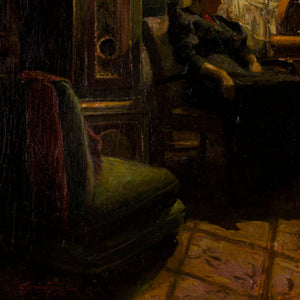 Carl Hornung-Jensen, Living Room Interior With Seated Woman