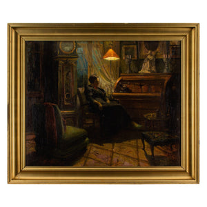 Carl Hornung-Jensen, Living Room Interior With Seated Woman