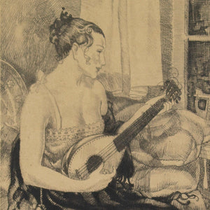 Axel Wallert, Seated Woman With Mandolin