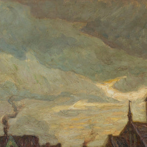 Early 20th-Century German School, Town View With Evening Light