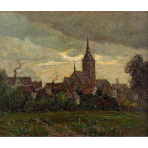 Early 20th-Century German School, Town View With Evening Light