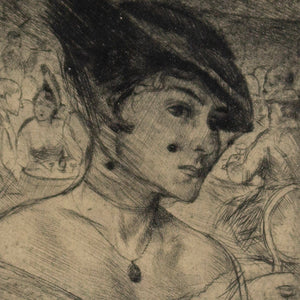 Axel Wallert, Fashionable Lady With Feathered Hat