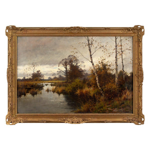Joseph Paulman, River Landscape With Boatman