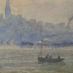 Early 20th-Century British School, Seascape With City Skyline