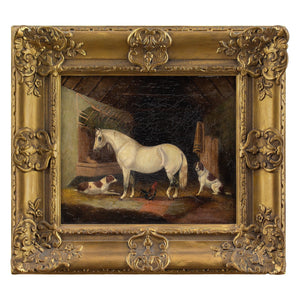 19th-Century British School, Stable Scene With Animals