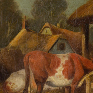 19th-Century British School, Farmyard Scene With Animals