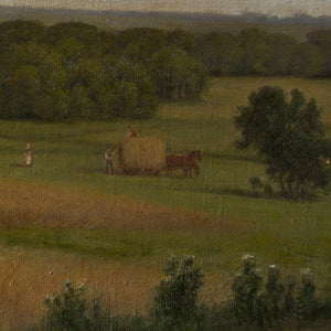 Christian Berthelsen, Rural Landscape With Fields, Lake & Distant Church