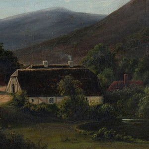 Attr. Frederik Christian Kiaerskou, Farmhouses With Track & Distant Mountains