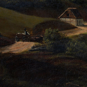 Attr. Frederik Christian Kiaerskou, Farmhouses With Track & Distant Mountains