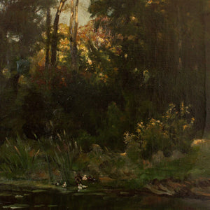 19th-Century Belgian School Landscape With Pond