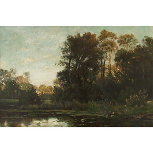 19th-Century Belgian School Landscape With Pond