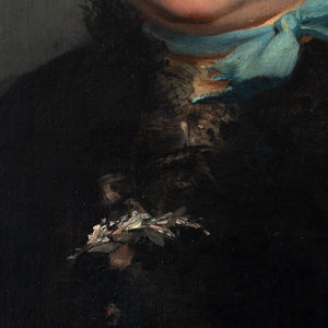 Edgar Boutry, Portrait Of A Lady With Blue Ribbons