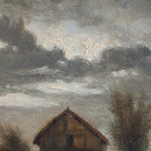 19th Century French School Landscape With Barns