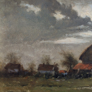 19th Century French School Landscape With Barns
