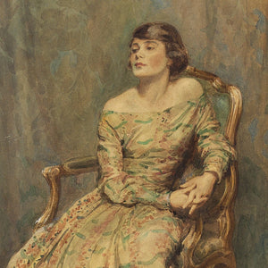 Albert Henry Collings, Portrait Of A Lady In An Evening Dress