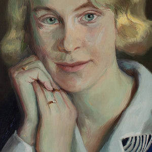 Hans Anton Cilio-Jensen, Portrait Of A Woman In Blue