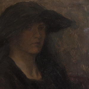 Dark Portrait Of A Lady In A Hat