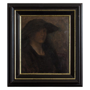 Dark Portrait Of A Lady In A Hat