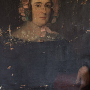 Portrait Of A Lady In A Floral Bonnet