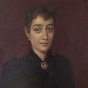 19th-Century Portrait Of A Lady With A Diamond Brooch