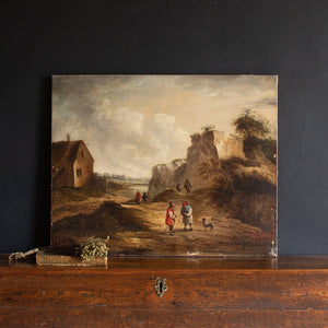19th-Century Dutch School Landscape With Villagers