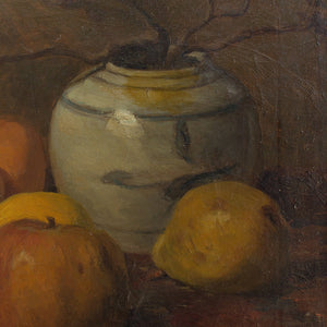 Dutch School Still Life With Vase, Apples, Oranges And Lemons