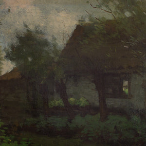 Charles Victor Ensinck, Hague School Landscape With Cottages