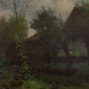 Charles Victor Ensinck, Hague School Landscape With Cottages