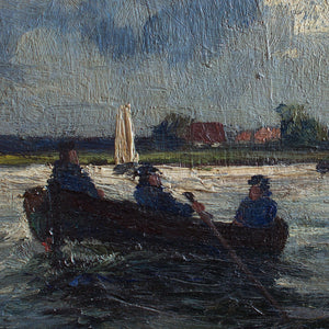 Dutch School Fishermen On the Lake