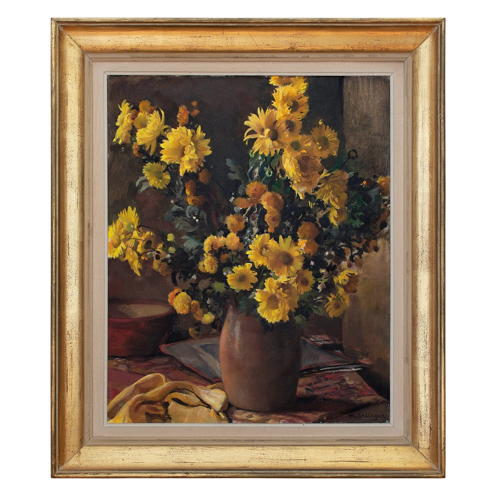 Maurice Ehlinger, Still Life With Yellow Chrysanthemums & Vase – Brave ...