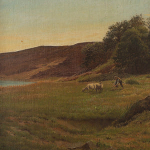 Harald Foss, A Shepherd With Sheep Near Mariager Fjord
