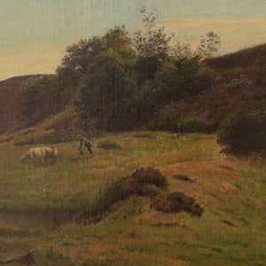 Harald Foss, A Shepherd With Sheep Near Mariager Fjord