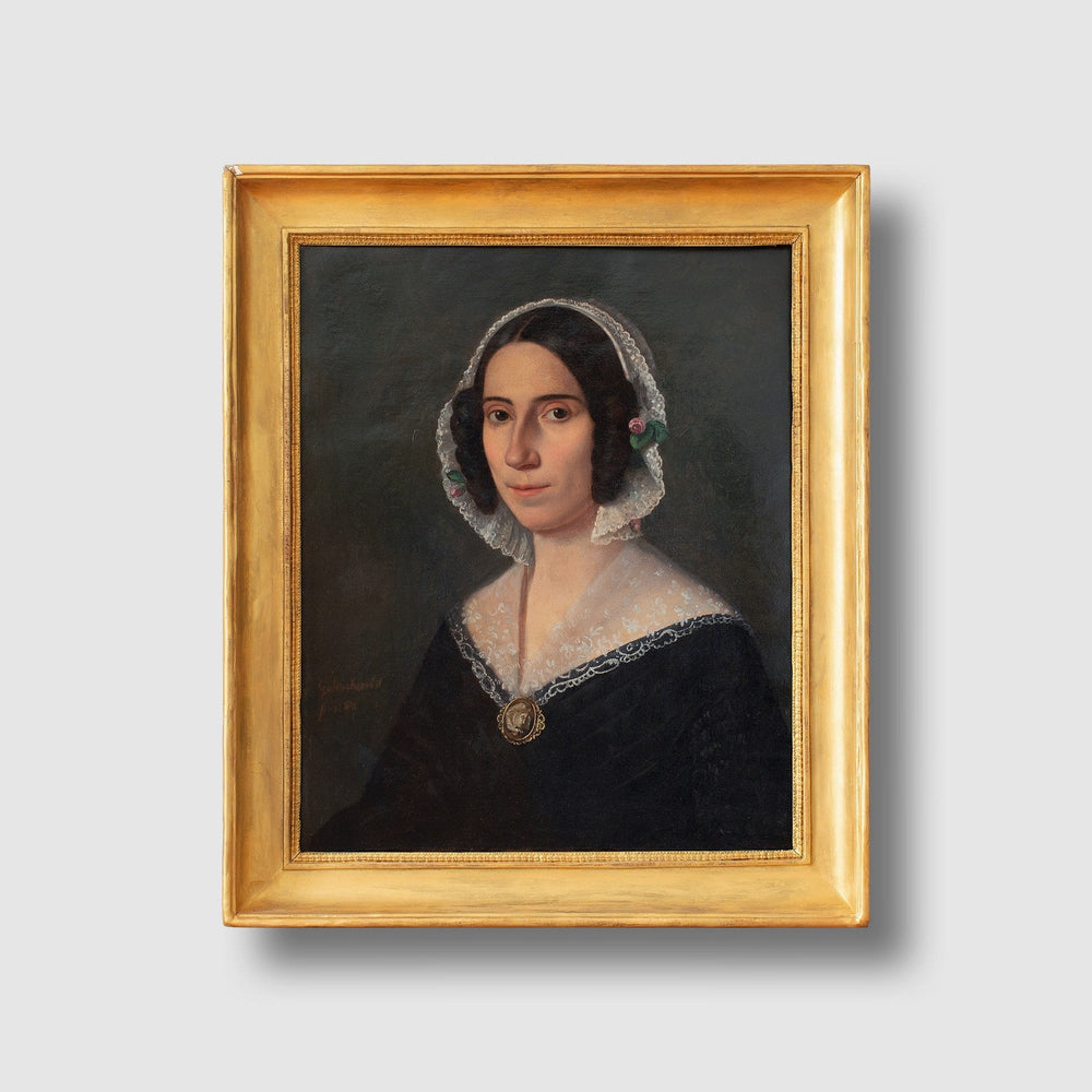 Hermann Goldschmidt, Portrait Of A Lady With A Cameo