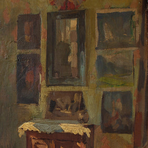 Axel Gøtze, Interior Scene With Piano & Paintings