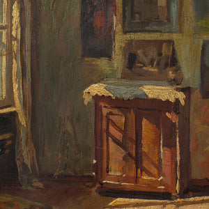 Axel Gøtze, Interior Scene With Piano & Paintings