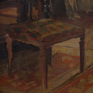 Axel Gøtze, Interior Scene With Piano & Paintings