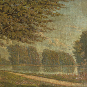 Danish School Summertime Landscape With Lake